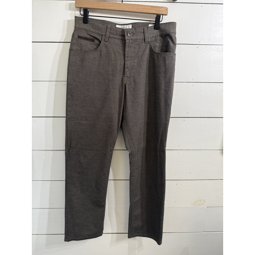BRAX Cooper Fancy Mens 32x28 Brown Regular Fit Pants 5 Pocket Premium